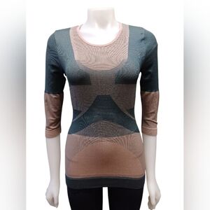 Adidas Stella McCartney EUC Top Taupe and Blue Size Medium